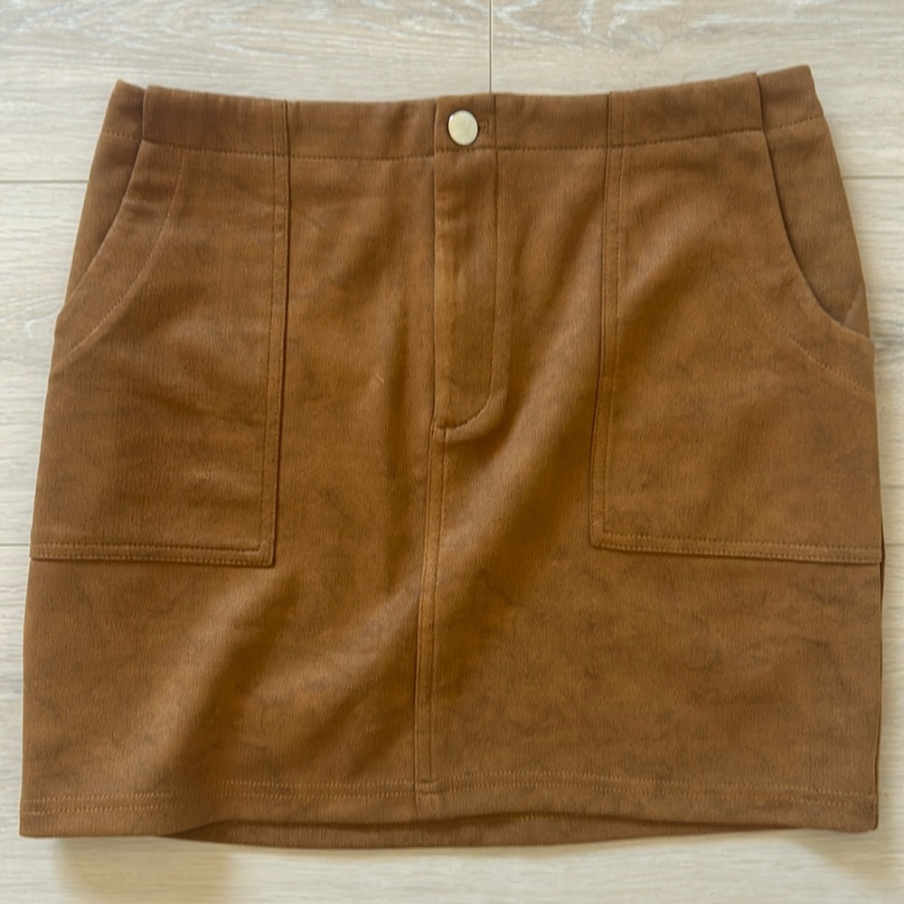 Tan suede skirt